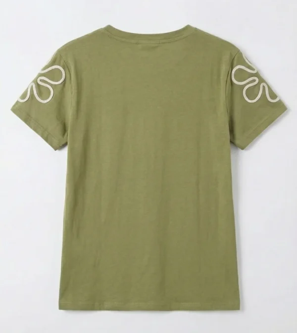 Camiseta Flor Bordada - Imagen 4