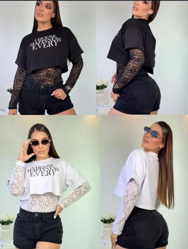 Camiseta Blonda Choose Happiness Every